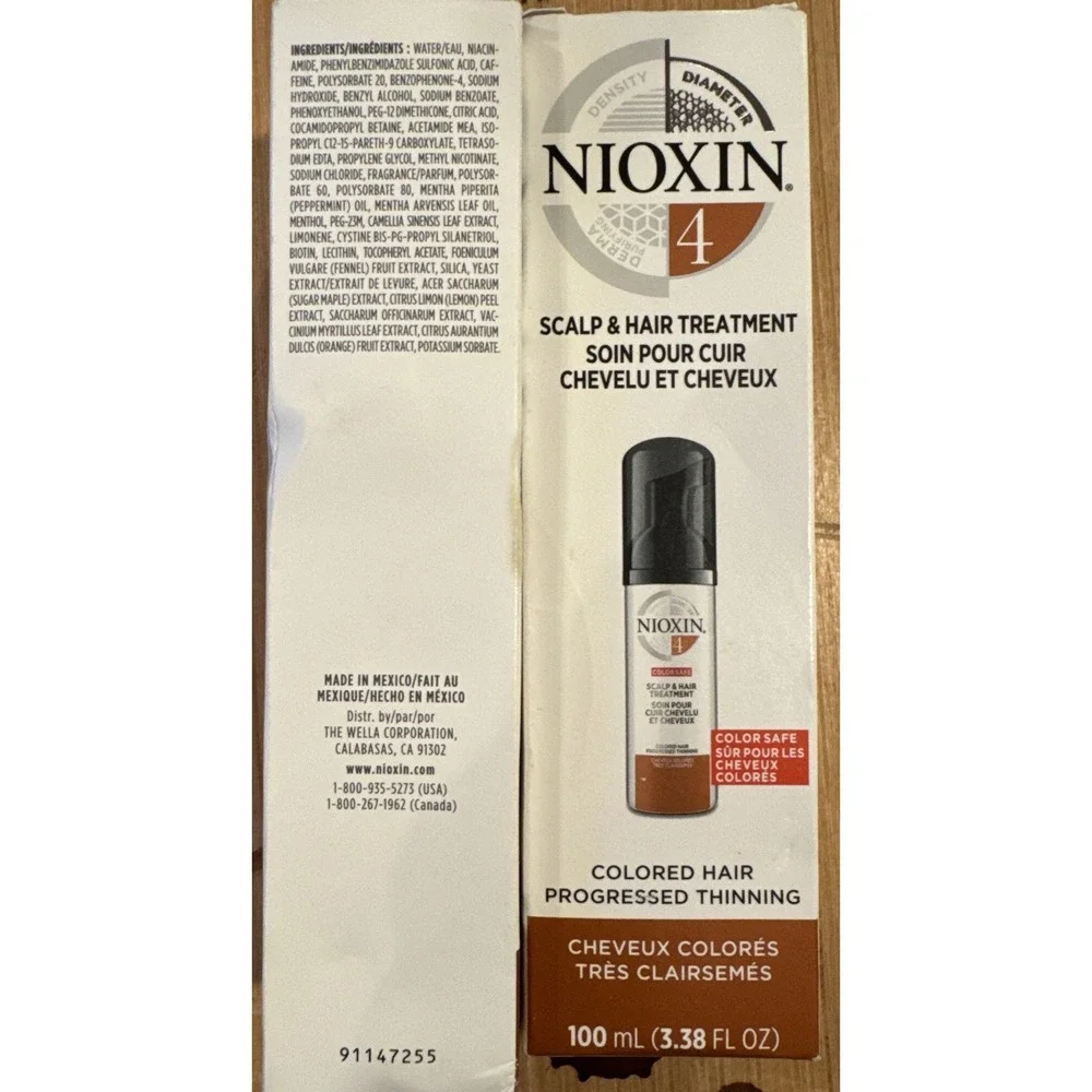 2X Nioxin System #4 Scalp Treatment Progressed Thinning Color Safe , 3.38 oz Ea.